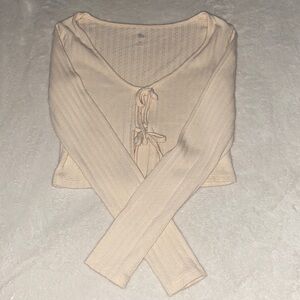 Tie-up sweater/cardigan